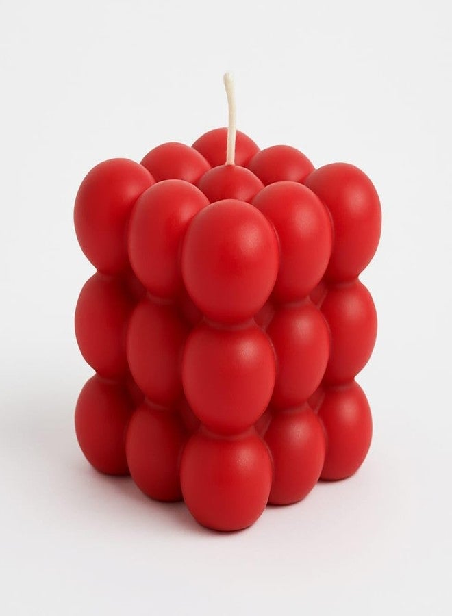 Quace Red Bubble Cube Candle, Scented, 100% Soy Wax. - Image 3